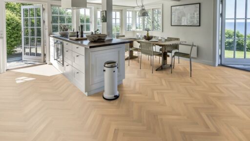 Kahrs Studio Oak AB White Engineered Herringbone Flooring, Prime, Matt lacquer, 70x490x11mm