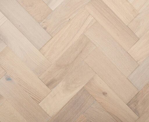 Lunathorn Herringbone Engineered Oak Flooring, White Brushed, UV Lacquered, 90x14x300mm