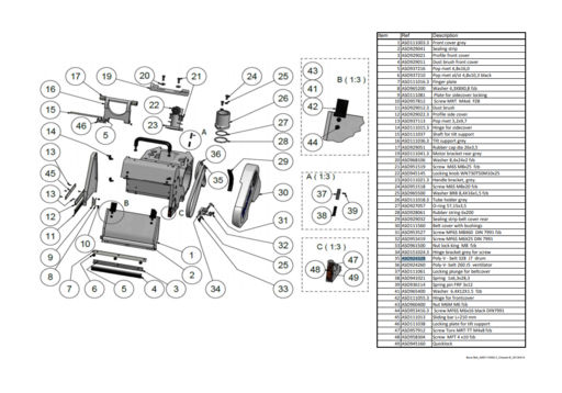 Poly-V-Belt Drum for Bona Belt Floor Sander