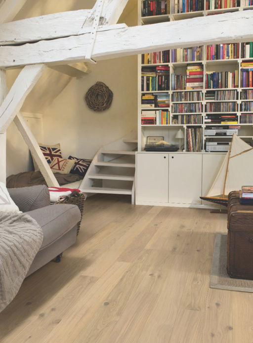 QuickStep Compact Cotton White Oak Engineered Flooring, Matt Lacquered, 145x13x2200 mm