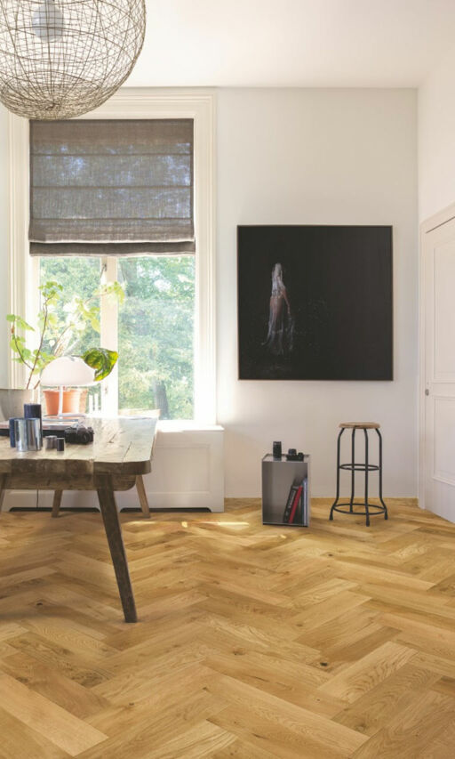 QuickStep Disegno Gower Oak Engineered Parquet Flooring, Matt Lacquered, 145x13.5x580mm