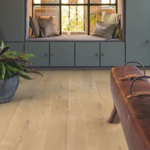 QuickStep Palazzo Almond White Oak Engineered Flooring, Brushed, Oiled, 190x13.5x1820 mm