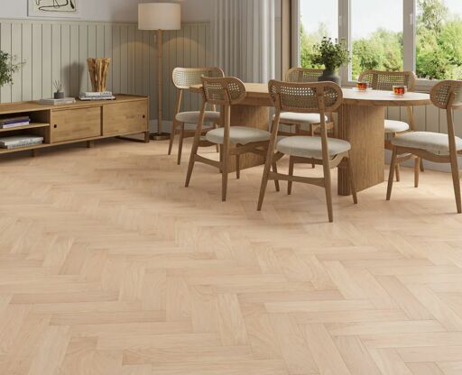 Selundra Engineered Oak Flooring, Herringbone, Invisible, Smooth, Rustic, UV Oiled, 90x15x400mm