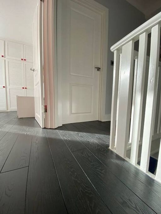 Tradition Anthracite Engineered Oak Flooring, Sanded, Oiled, 180x14.5mm