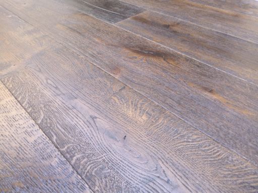 Tradition Antique Engineered Oak Flooring, Distressed. Brushed, Black Oiled, 2200x15x220 mm