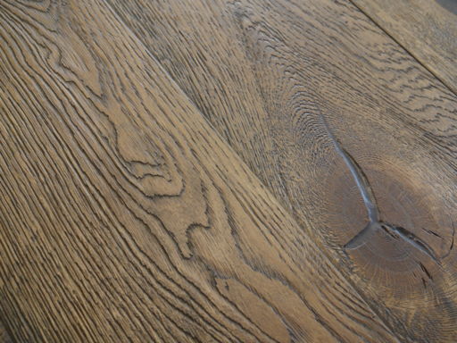 Tradition Antique Oak Engineered Flooring, Rustic, Distressed, Brushed, Dark Brown, 190x20x1900 mm