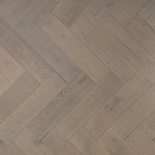 Tradition Engineered Oak Parquet Flooring, Herringbone, Grey, Brushed, UV Oiled, Click, 150x14x600mm