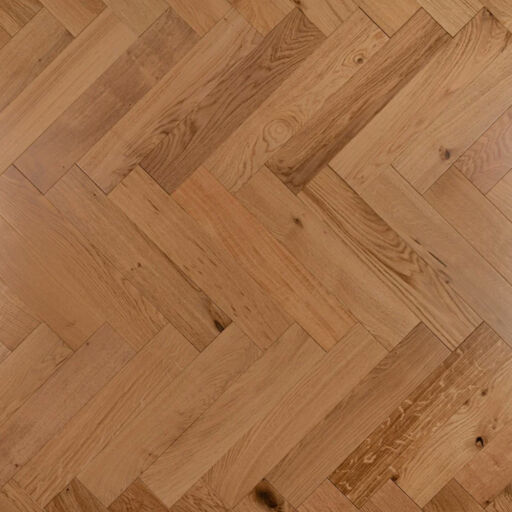 Tradition Engineered Oak Parquet Flooring, Herringbone, Natural, Lacquered, 90x14x450mm