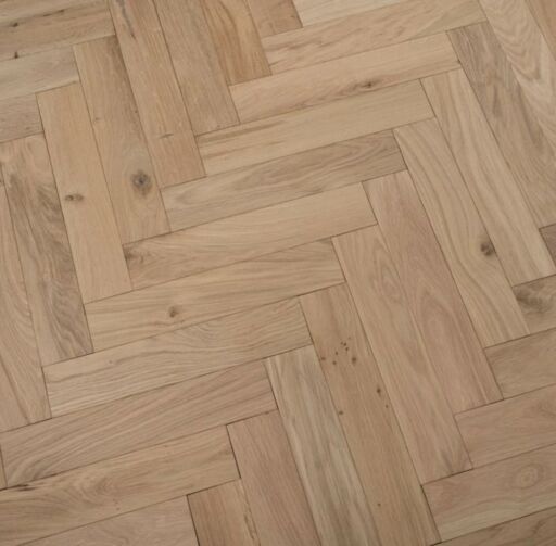 Tradition Engineered Oak Parquet Flooring, Herringbone, Natural, Unfinished, 125x14x600mm