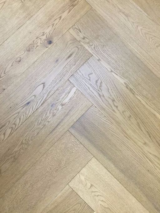 Tradition Engineered Oak Parquet Flooring, Herringbone, Natural, Smoked Stain, Brushed & UV Oiled, 150x14x600x mm