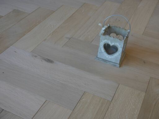 Tradition Engineered Oak Parquet Flooring, Herringbone, Natural, Unfinished 90x14x450 mm