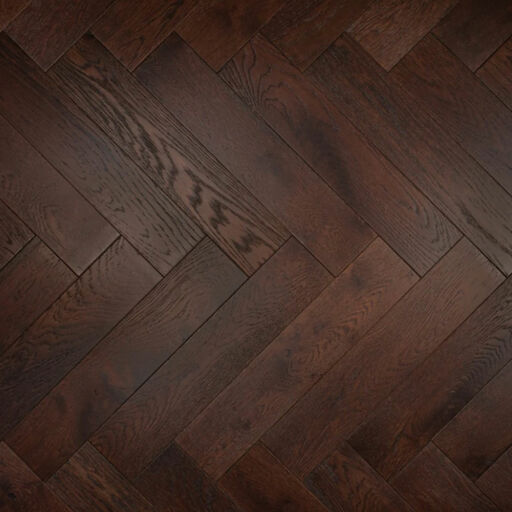 Tradition Engineered Oak Parquet Flooring, Walnut Stain, Brushed, Matt Lacquered, 125x18x600mm
