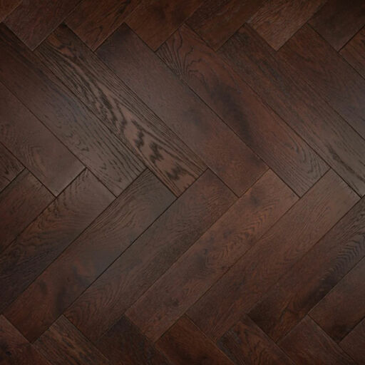 Tradition Engineered Oak Parquet Flooring, Walnut Stain, Brushed, Matt Lacquered, 125x18x600mm