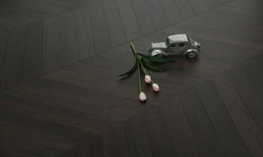 Tradition Select Engineered Oak Chevron Flooring, Coffee Stained, Lacquered 90x18x600mm
