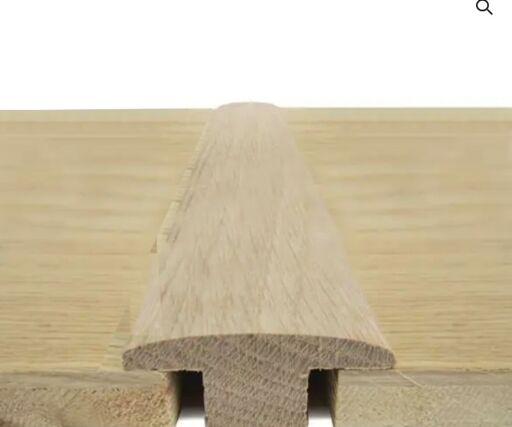 Unfinished Solid Oak T-Shaped Threshold, 15mm, 2.7 m
