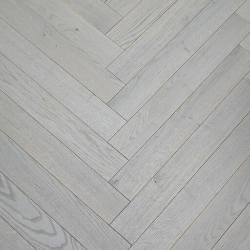 V4 Tundra Engineered Misty Grey Oak Herringbone Flooring, Rustic, Brushed & UV Oiled, 70x11x490 mm