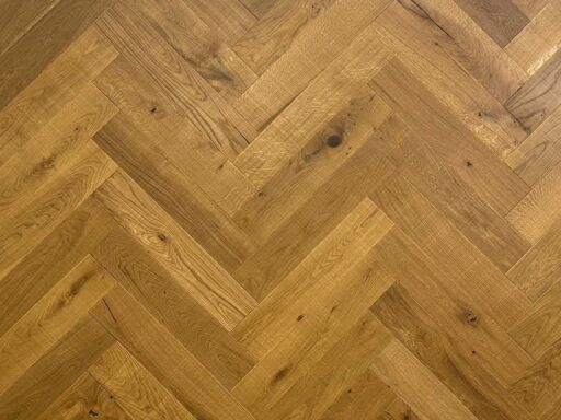 V4 Urban Nature Amberwood Herringbone Oak Flooring, Rustic, Brushed, Smoked & UV Oiled, 125x15x600mm