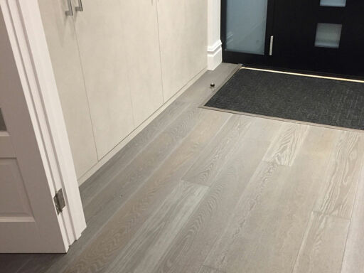 Xylo Oak Engineered Flooring, Light Silver Grey Stained Oak, Brushed, UV Oiled, 190x14x1900mm