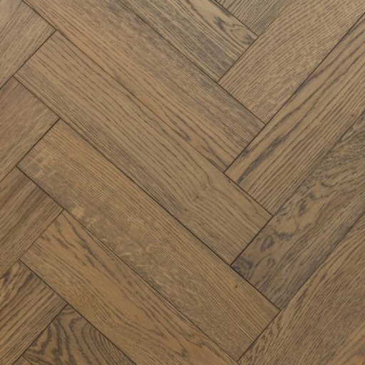 V4 Frozen Umber Engineered Oak Parquet Flooring, Rustic, Stained, Brushed & Hardwax Oiled, 90x14x400 mm