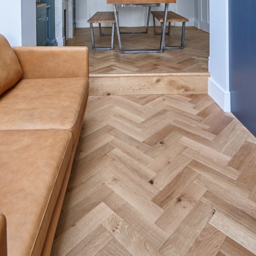 V4 Engineered Oak Parquet Flooring, Rustic, Brushed & Matt Lacquered, 90x14x400 mm