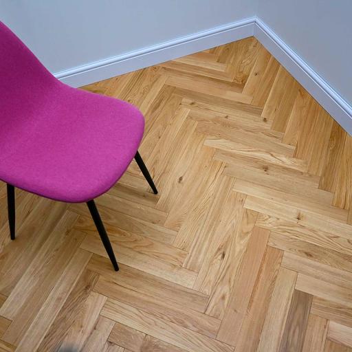 V4 Wood Flooring Natural Herringbone (Left), Engineered, 70mm x 11mm x 490mm